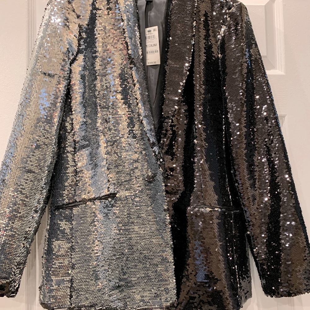 Brand New- Woman’s Glittery Black/ Rev Silver Blazer